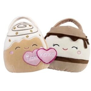 Squishmallow Chanel and Carmelita 2024 Valentines Day Treat Pail SET
